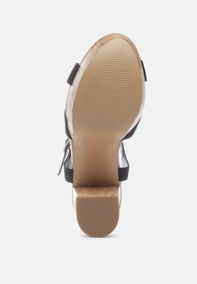 aelia faux suede high block heel sandal