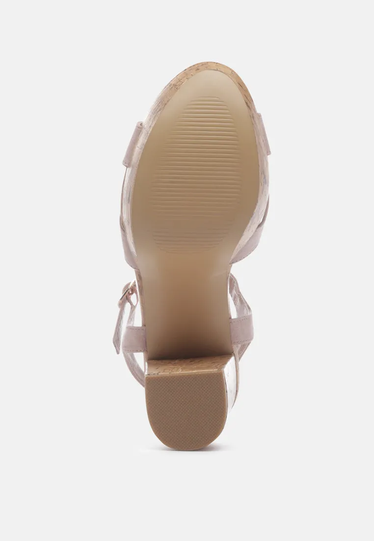 aelia faux suede high block heel sandal