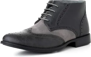 Alpine Swiss Geneva Mens Ankle Boots Lace Up TwoTone Brogue Wing Tip Dress Shoes