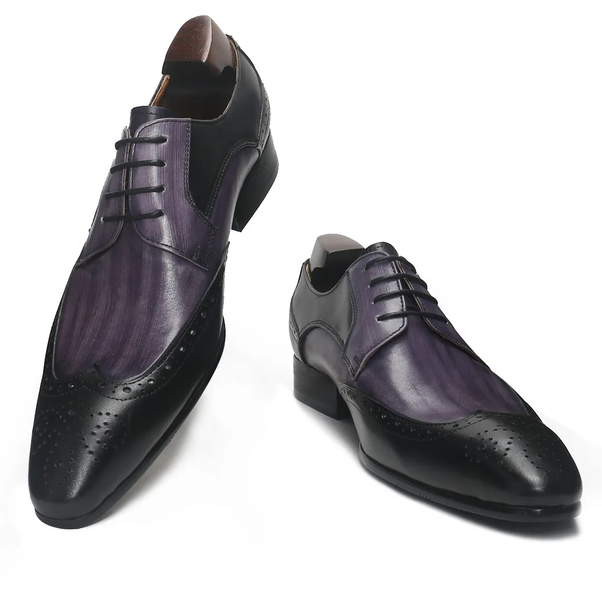 Antique Bi-Color Wingtip Derby Shoes