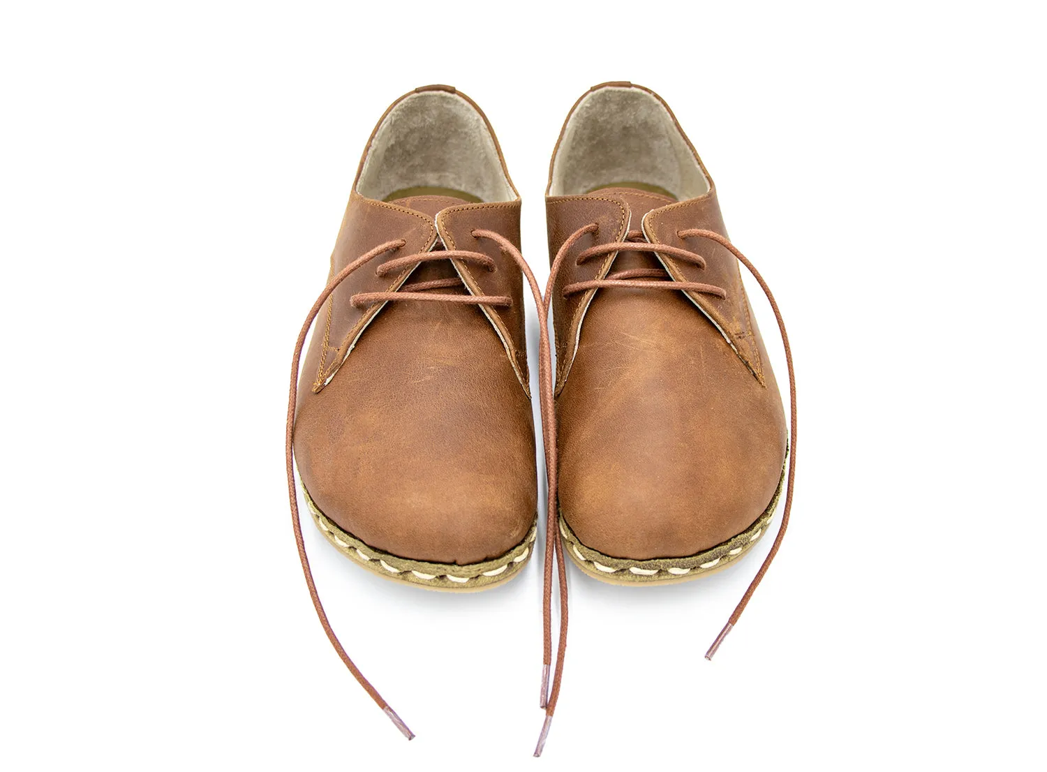 Barefoot Derby Shoes Tan Men