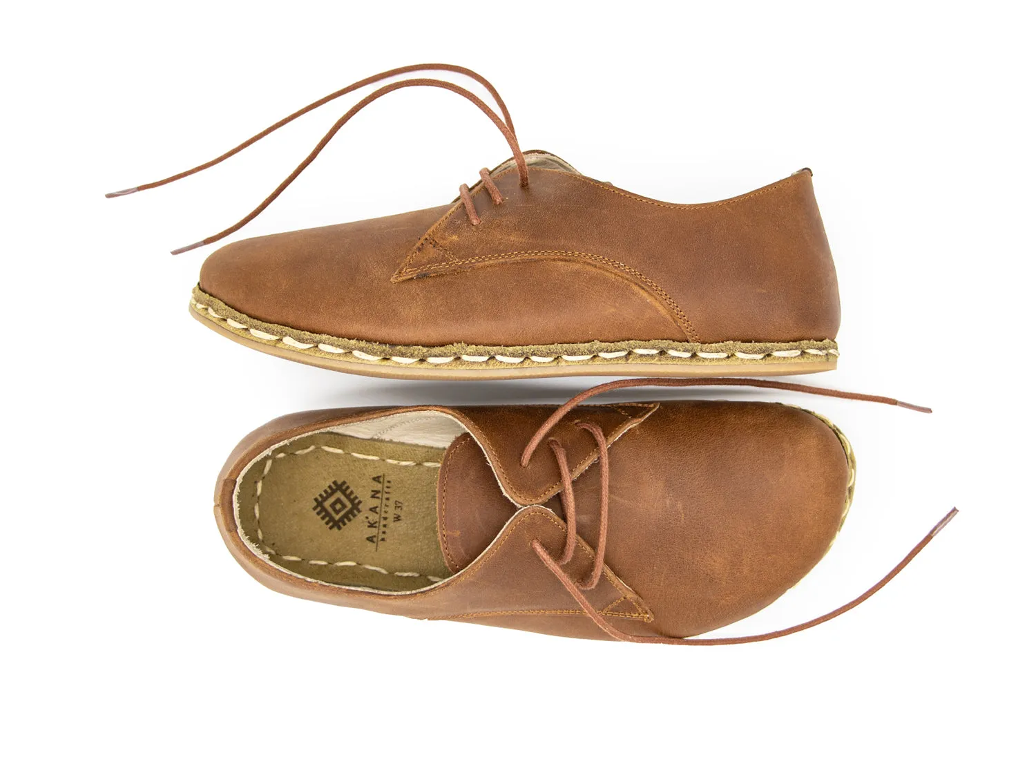 Barefoot Derby Shoes Tan Men