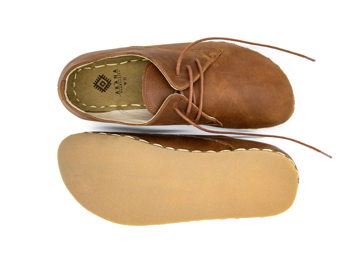 Barefoot Derby Shoes Tan Men
