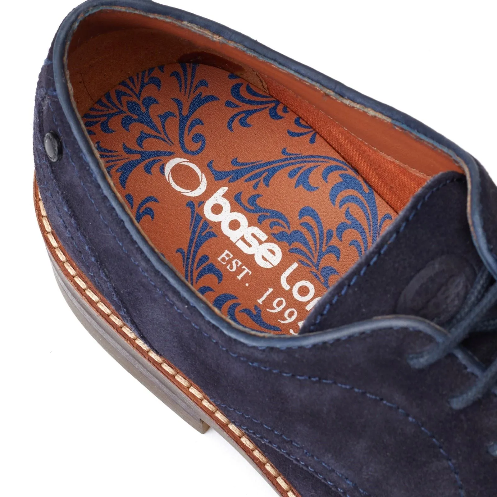 Base London Mawley Leather Men's Navy Oxford Shoes