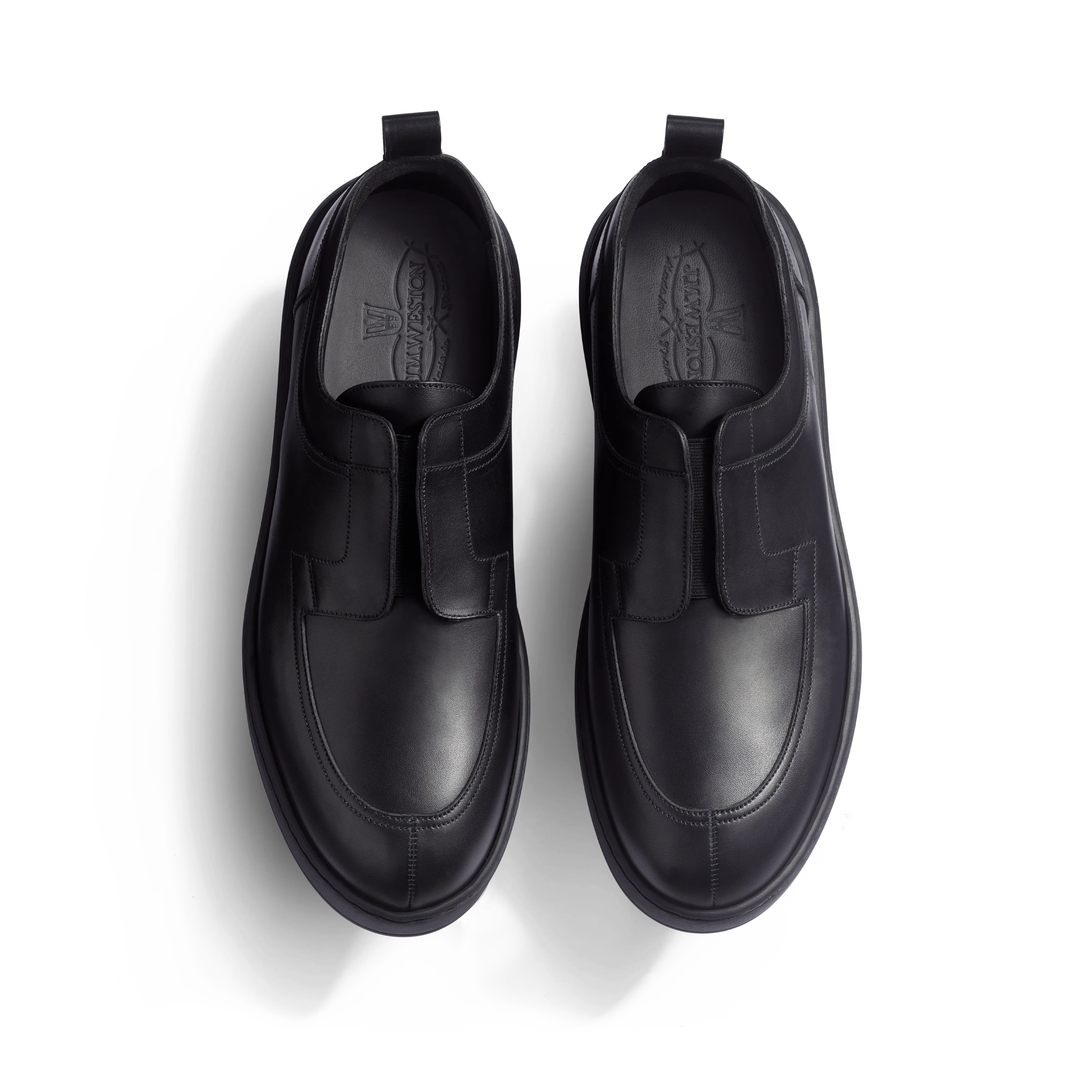 Basket Chasse On Time élastique [cuir veau box noir]