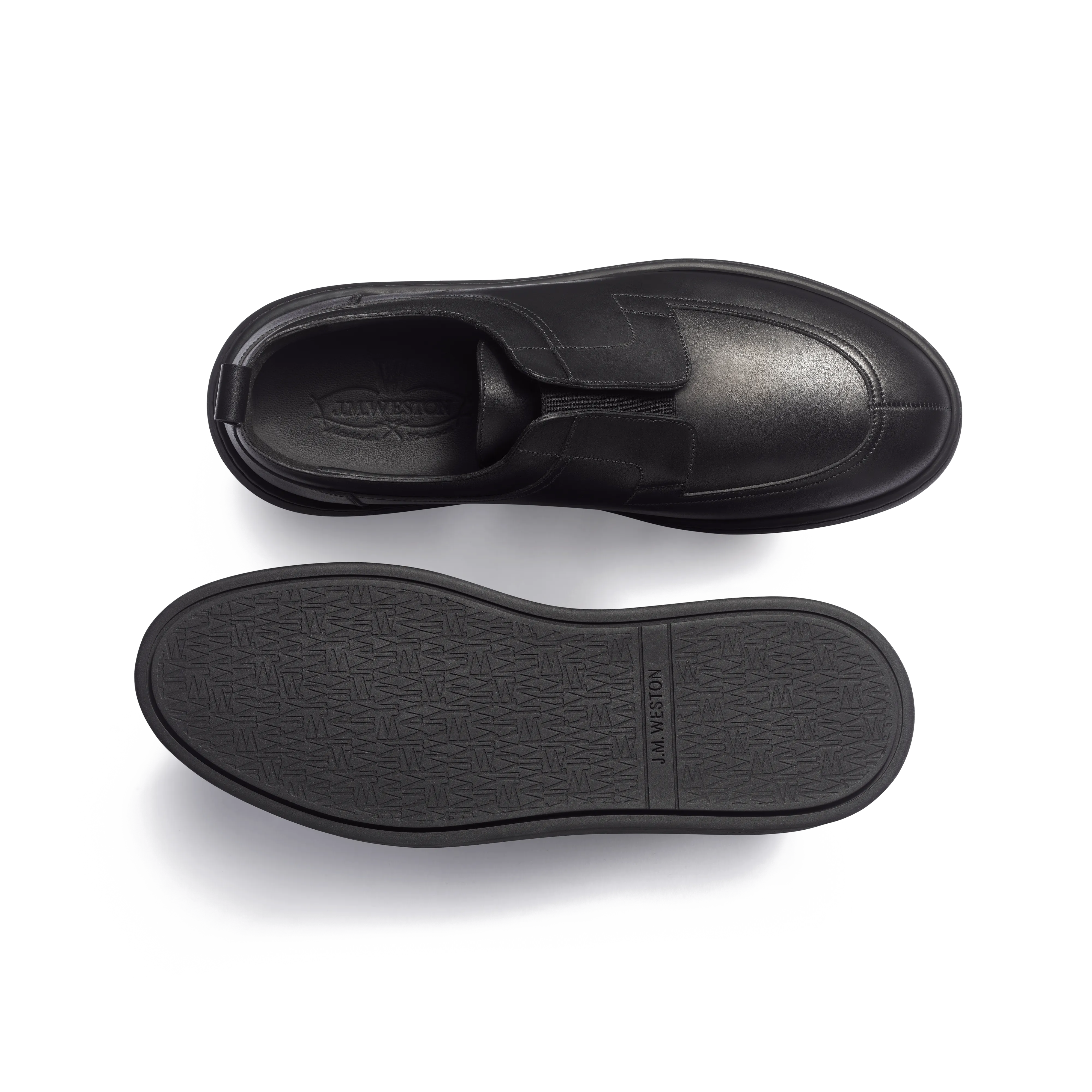 Basket Chasse On Time élastique [cuir veau box noir]