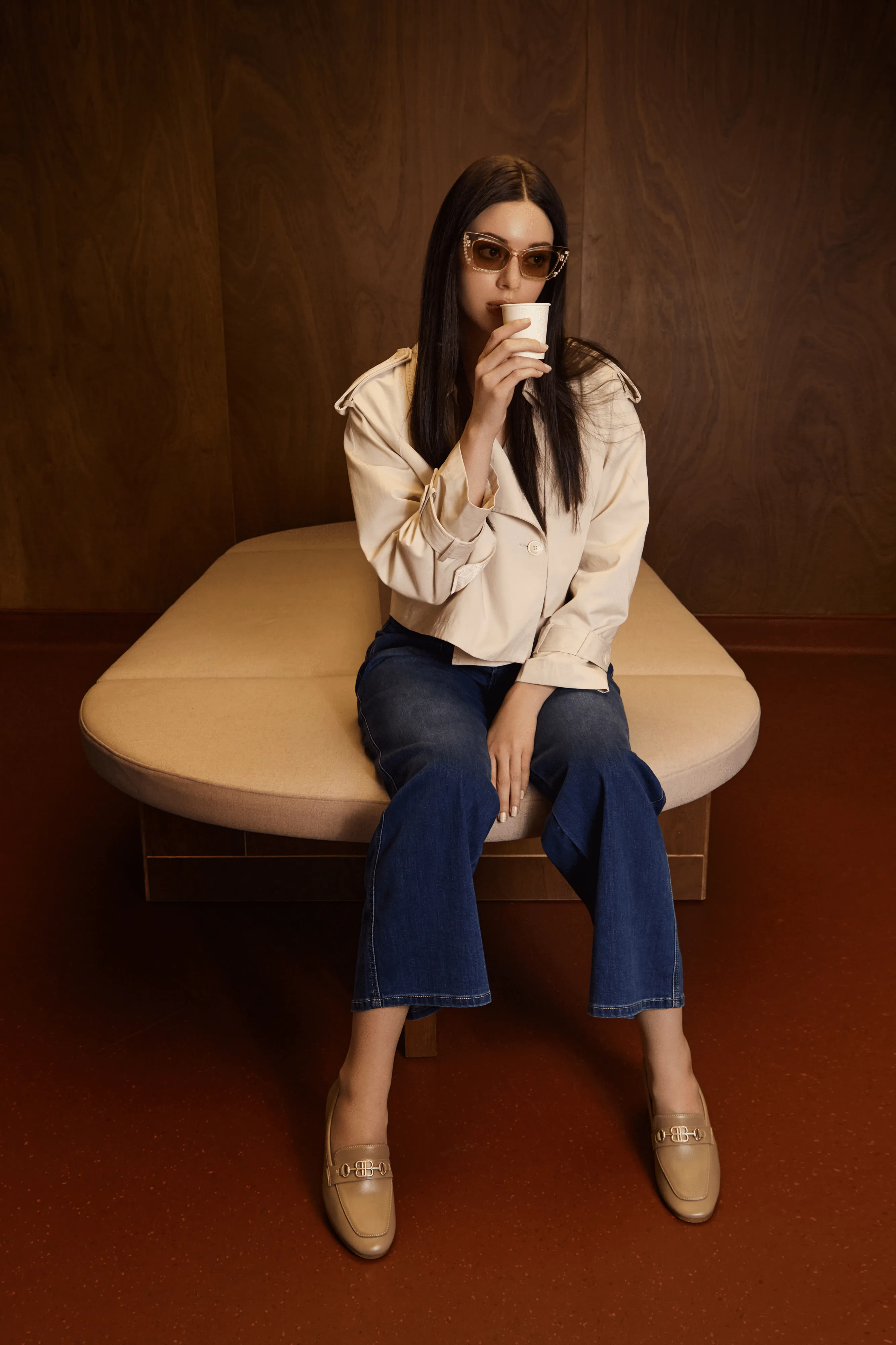 Britt Comfy Loafers In Taupe