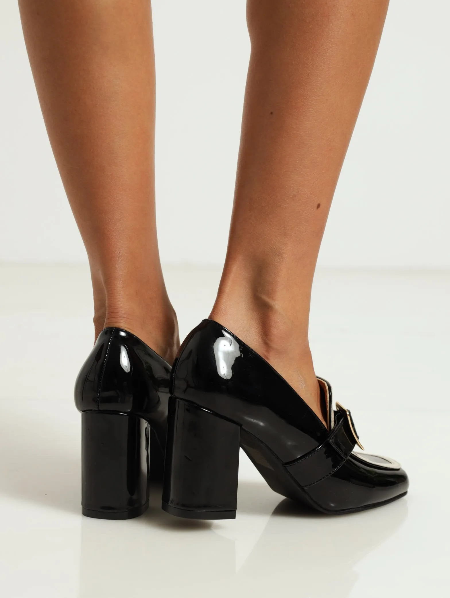Buckled Heel Loafer - Black