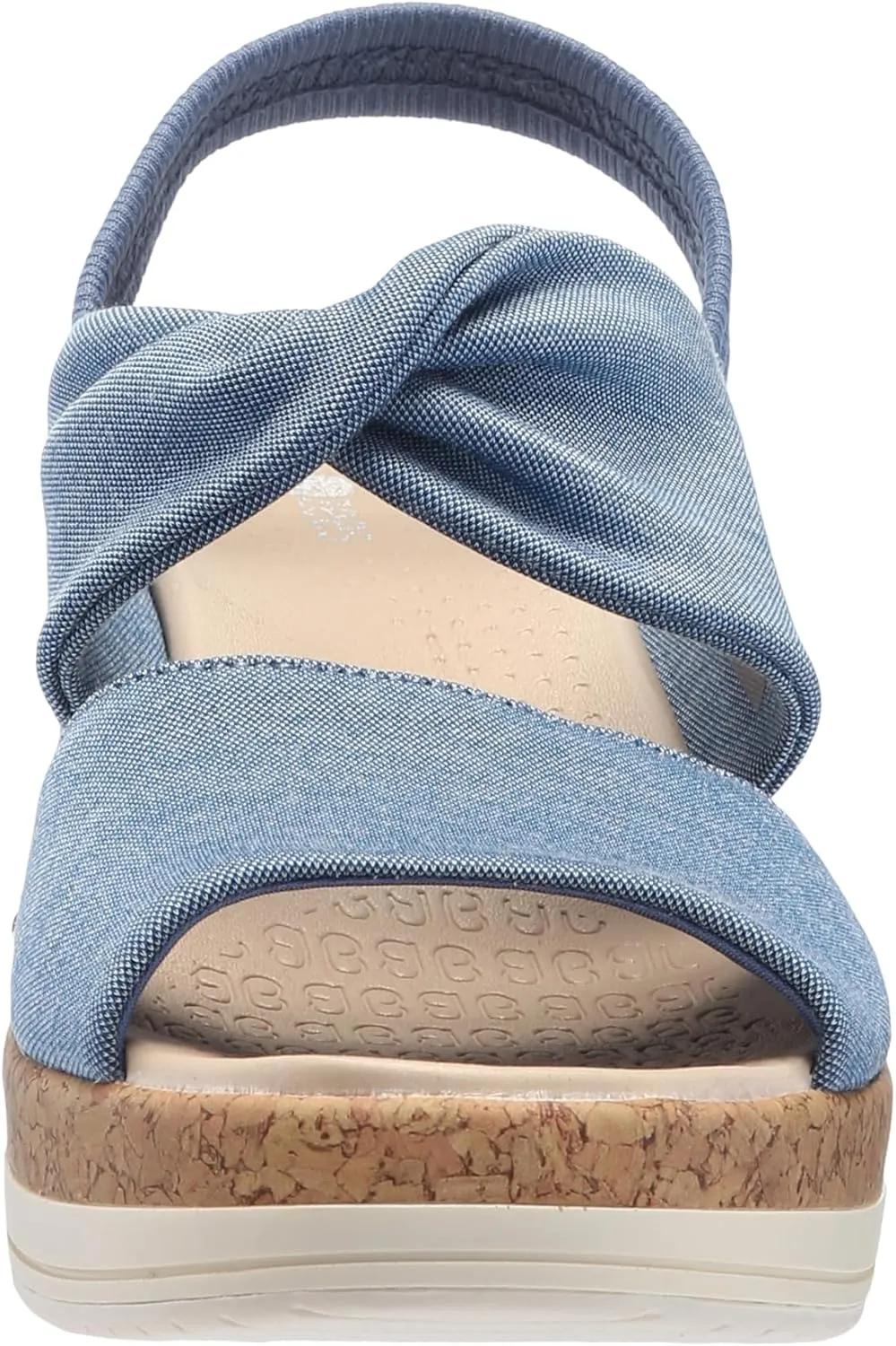 BZees Women's Remix Machine Washable Ankle Strap Wedge Sandal Slide
