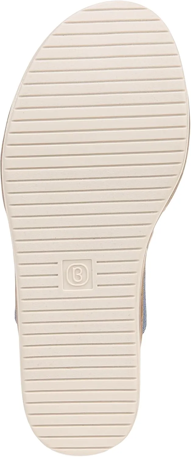 BZees Women's Remix Machine Washable Ankle Strap Wedge Sandal Slide
