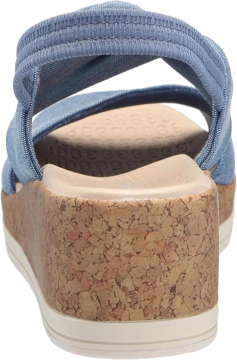BZees Women's Remix Machine Washable Ankle Strap Wedge Sandal Slide