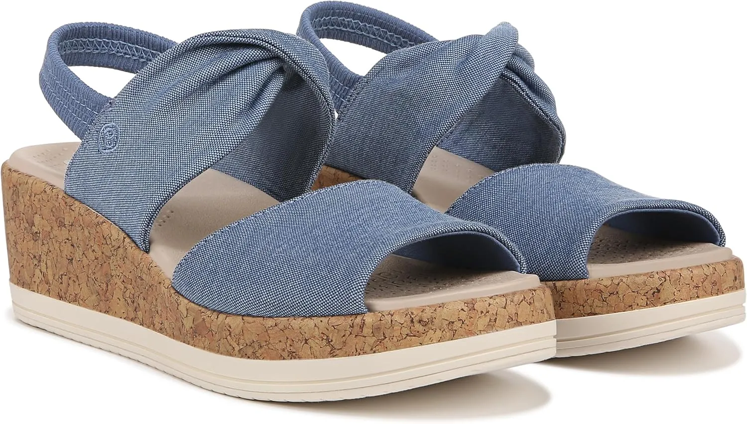 BZees Women's Remix Machine Washable Ankle Strap Wedge Sandal Slide