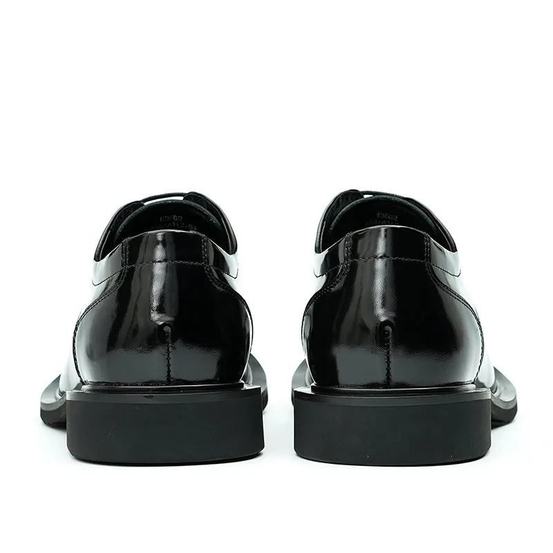 Calfskin Derby Shoes for Men Glossy Round Toe
