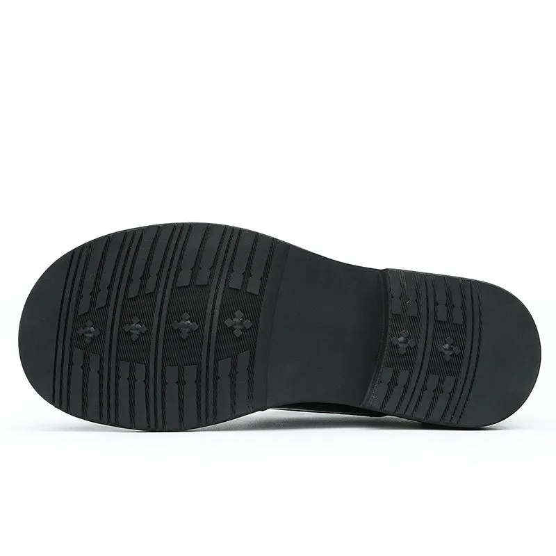 Calfskin Derby Shoes for Men Glossy Round Toe
