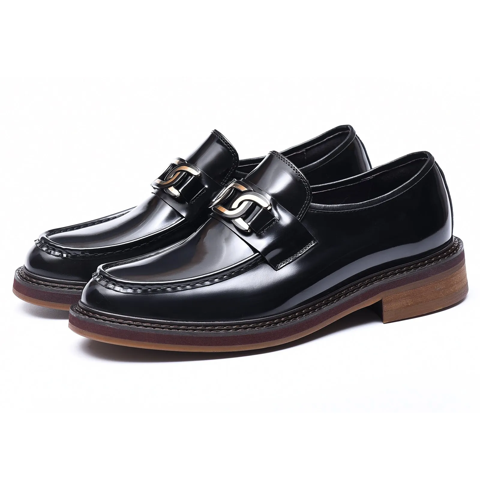 Calfskin Loafers Shoes with Horsebit Glossy