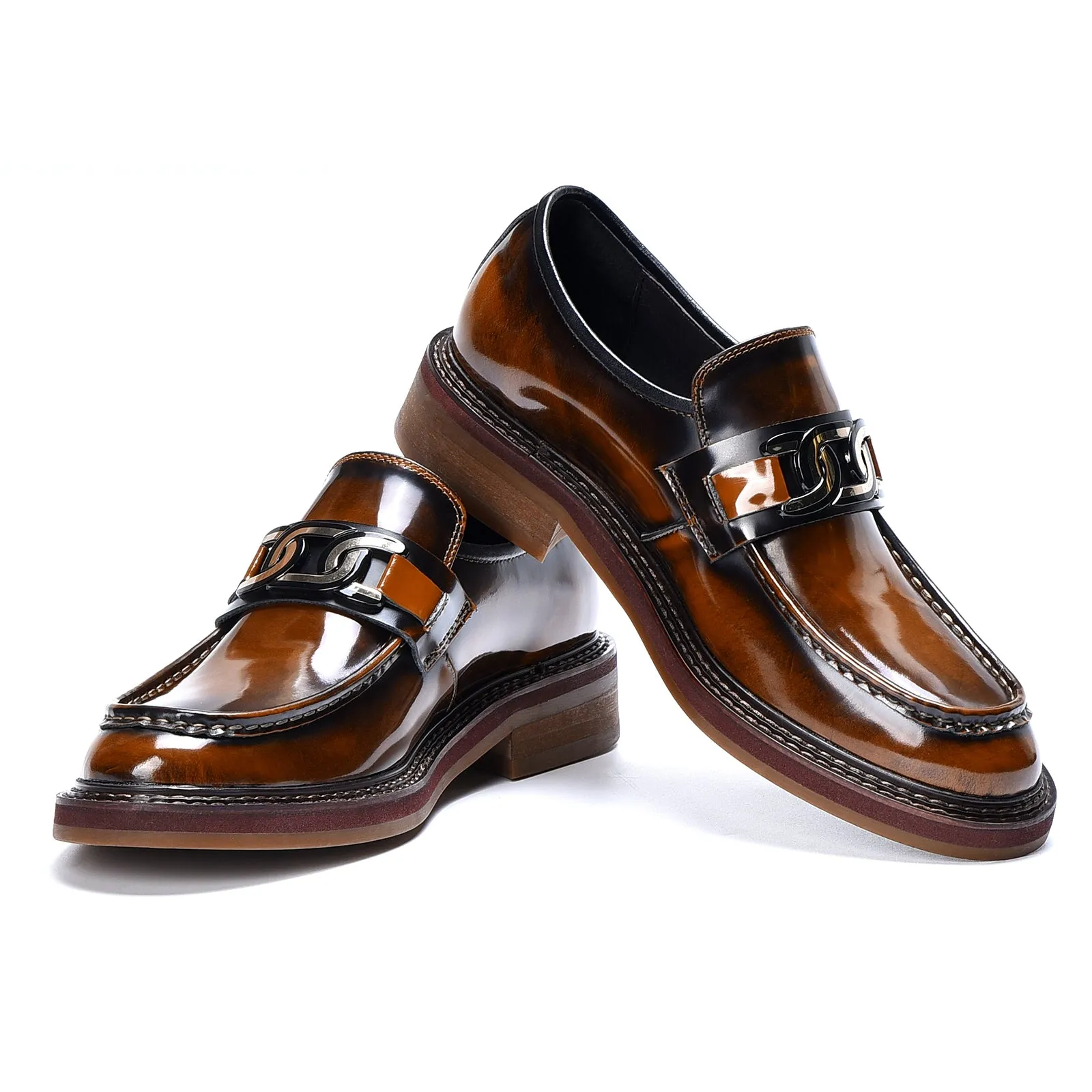Calfskin Loafers Shoes with Horsebit Glossy