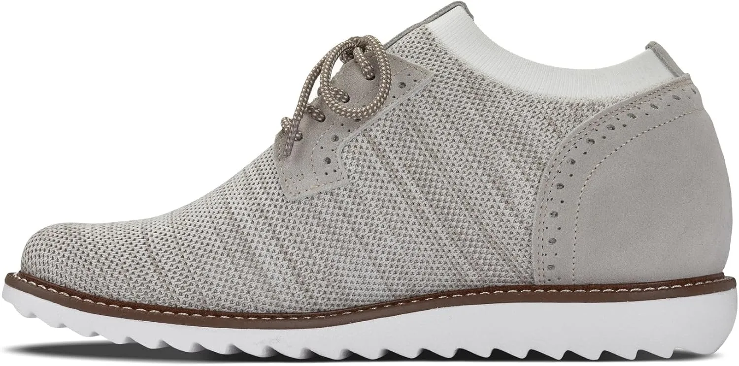 CALTO Men's Invisible Height Increasing Elevator Shoes - Cream Lightweight Lace-up Casual Derby - 3.2 Inches Taller - J1505 - Size 10 D(M) US