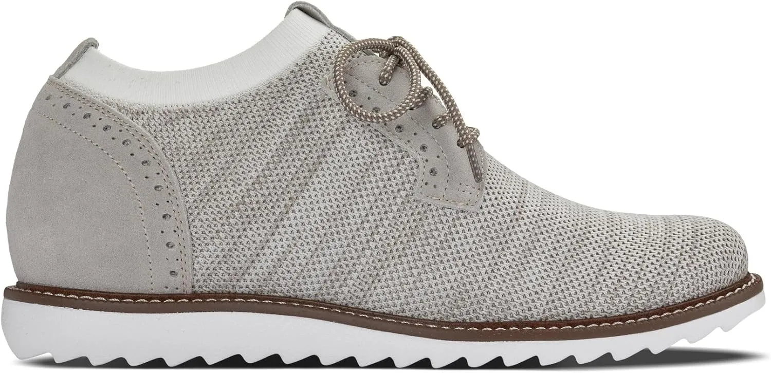 CALTO Men's Invisible Height Increasing Elevator Shoes - Cream Lightweight Lace-up Casual Derby - 3.2 Inches Taller - J1505 - Size 10 D(M) US