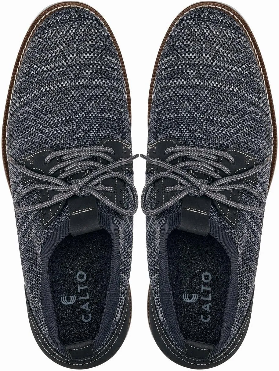 CALTO Men's Invisible Height Increasing Elevator Shoes - Grey Lightweight Lace-up Casual Derby - 3.2 Inches Taller - J1503 - Size 10 D(M) US