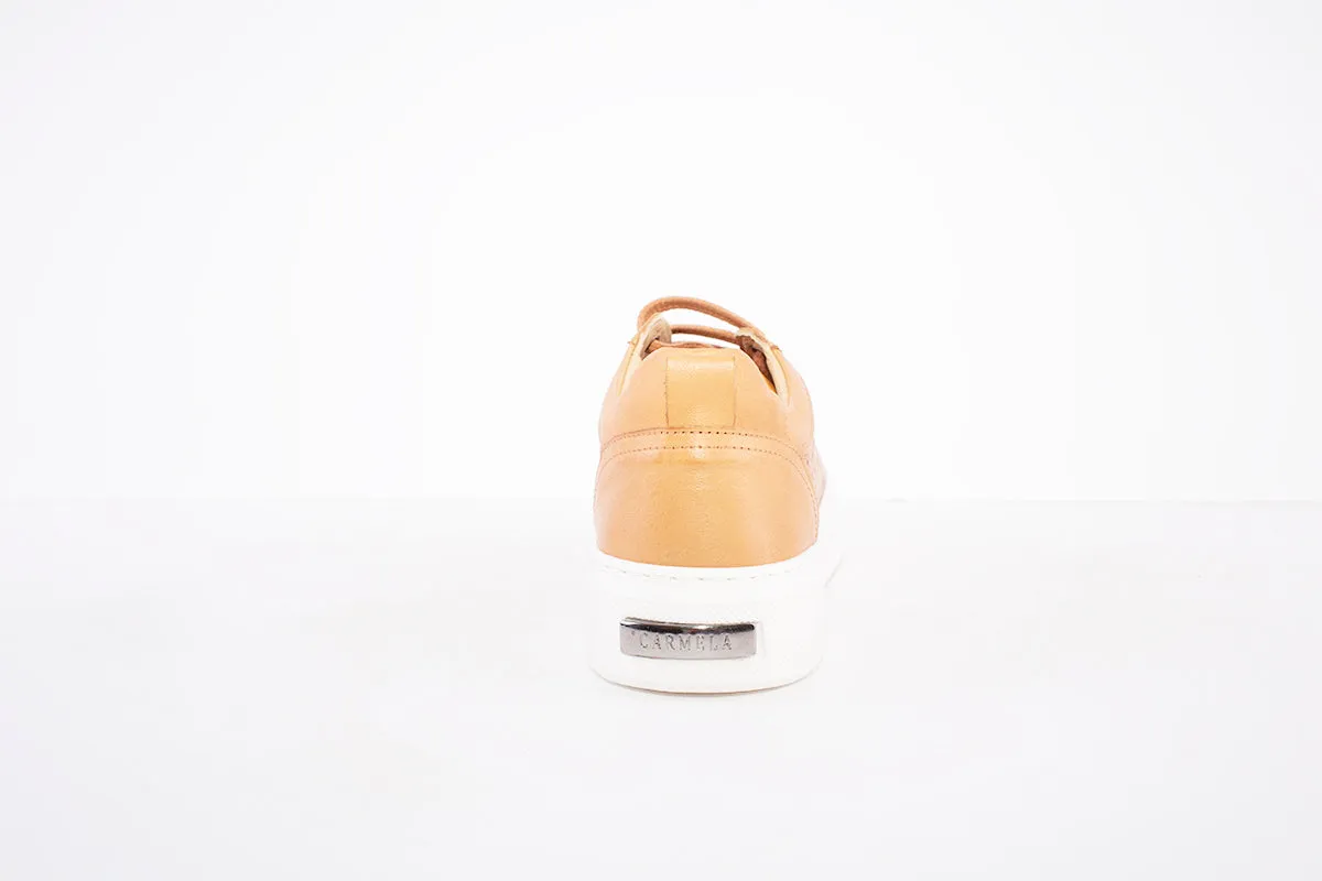 CARMELA - 68445 FLAT LACE UP FASHION SHOE - TAN