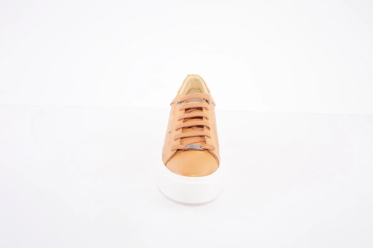 CARMELA - 68445 FLAT LACE UP FASHION SHOE - TAN
