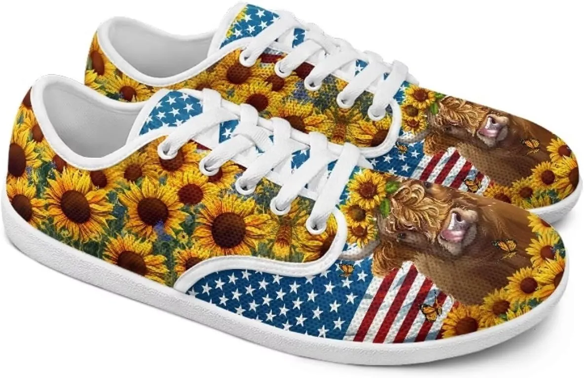 chaqlin Cow Print Shoes for Women Men Wide Round Toe Tennis Sneakers Anti Slip Zero Drop Lace Up Shoe Low Top Sneaker