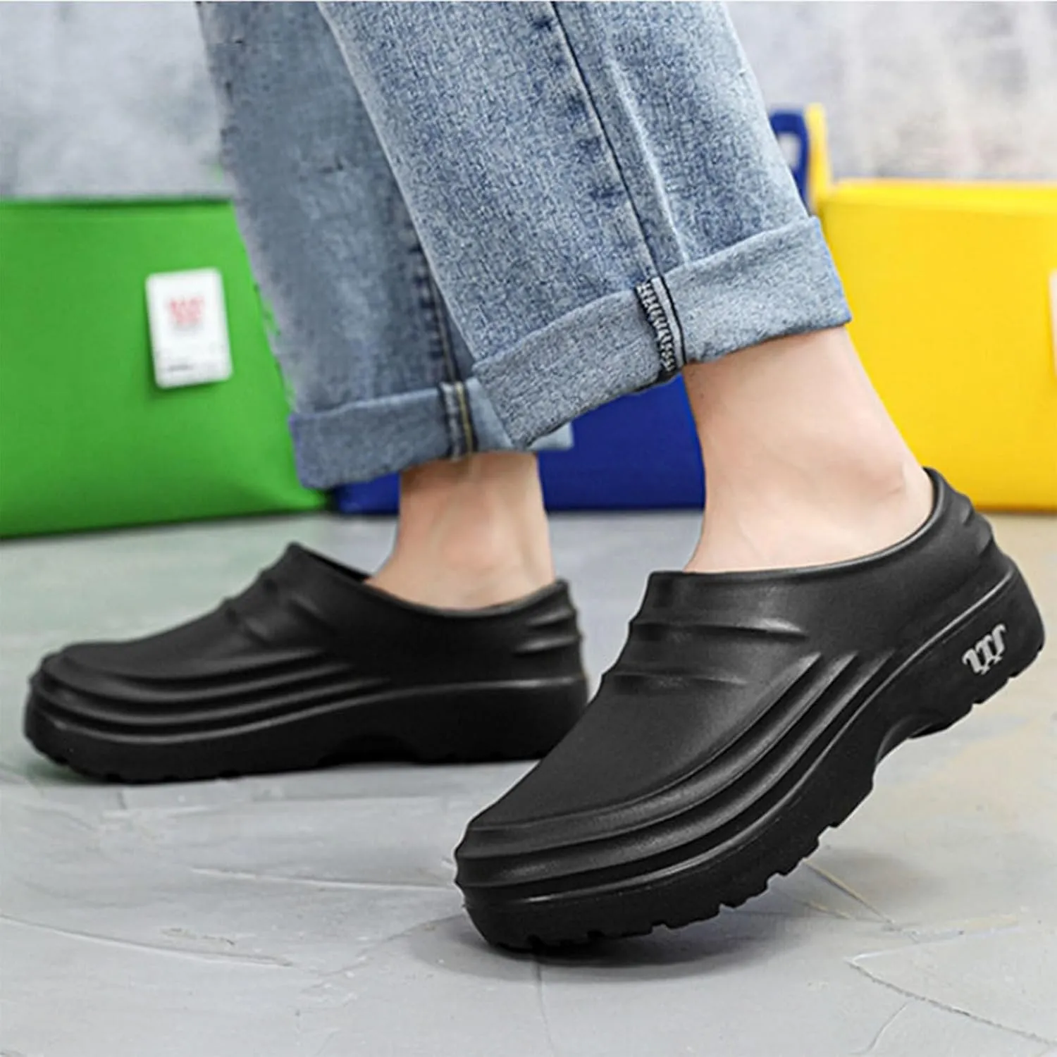 Chef Shoes for Men Women Non Slip Oil Resistant Clogs for Women Work Shoes, Kitchen Waterproof Nurse Shoes Lightweight Safety