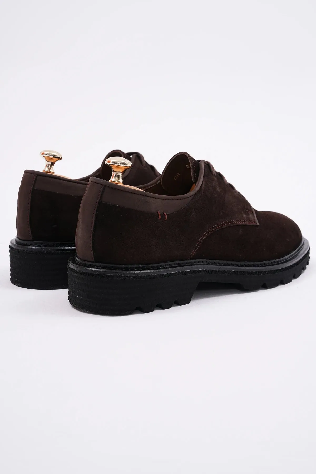 Choco Brown Suede Derby Laces Chunky