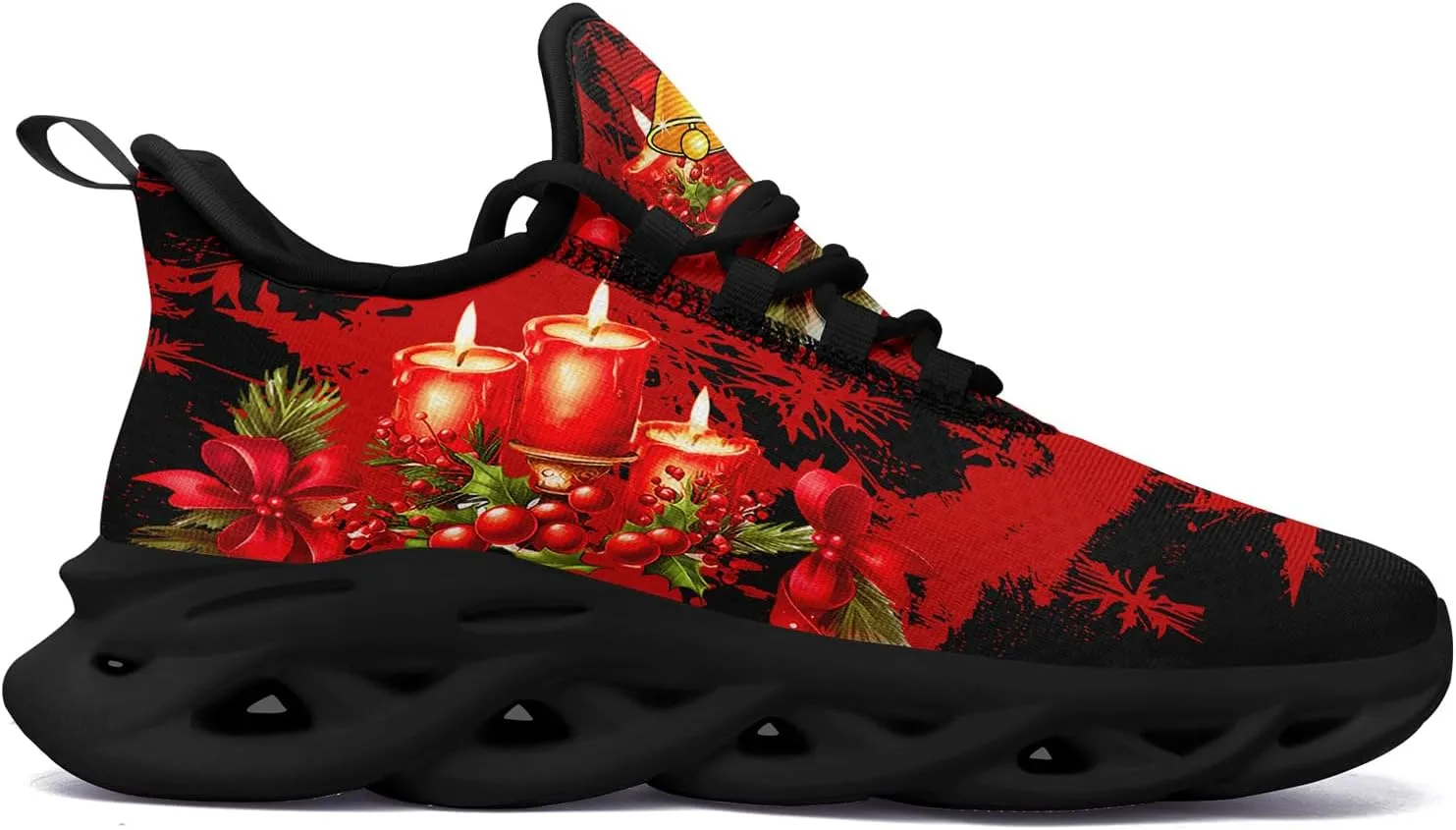 Christmas Running Shoes for Men Women – Holiday Festive Design, Comfortable Lightweight Tennis Shoes Mesh Walking Sneaker