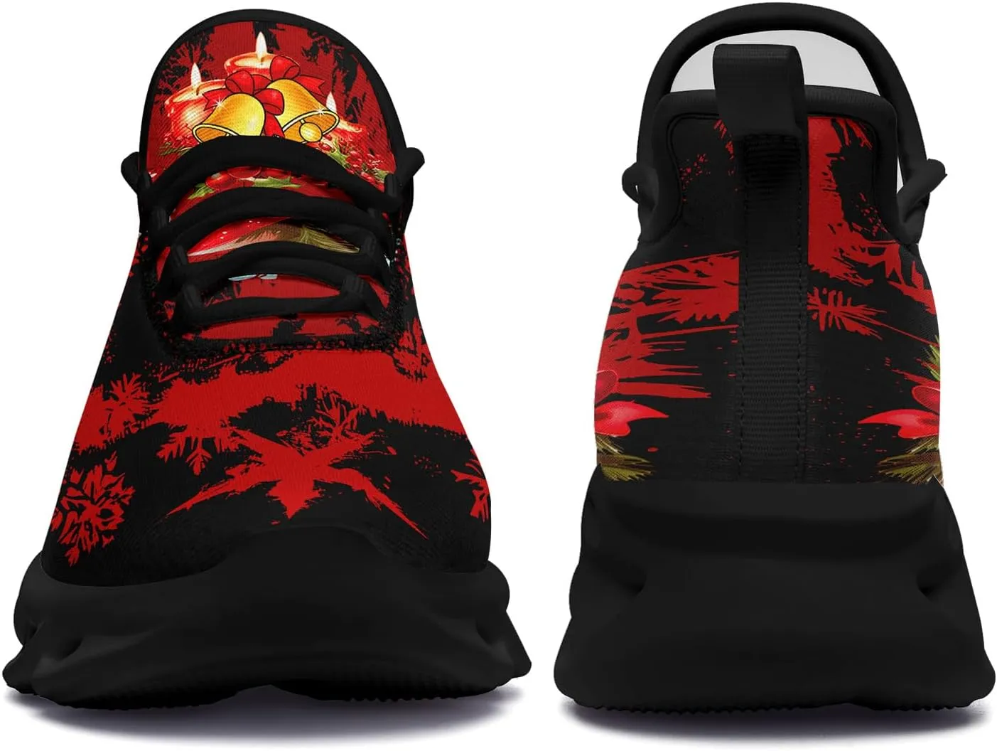 Christmas Running Shoes for Men Women – Holiday Festive Design, Comfortable Lightweight Tennis Shoes Mesh Walking Sneaker