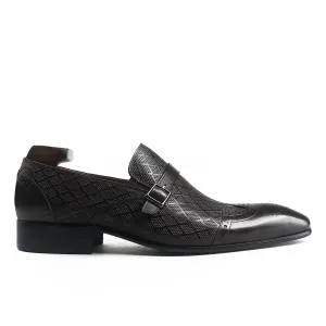 Classic Plaid Brogue Toe Buckled Loafers