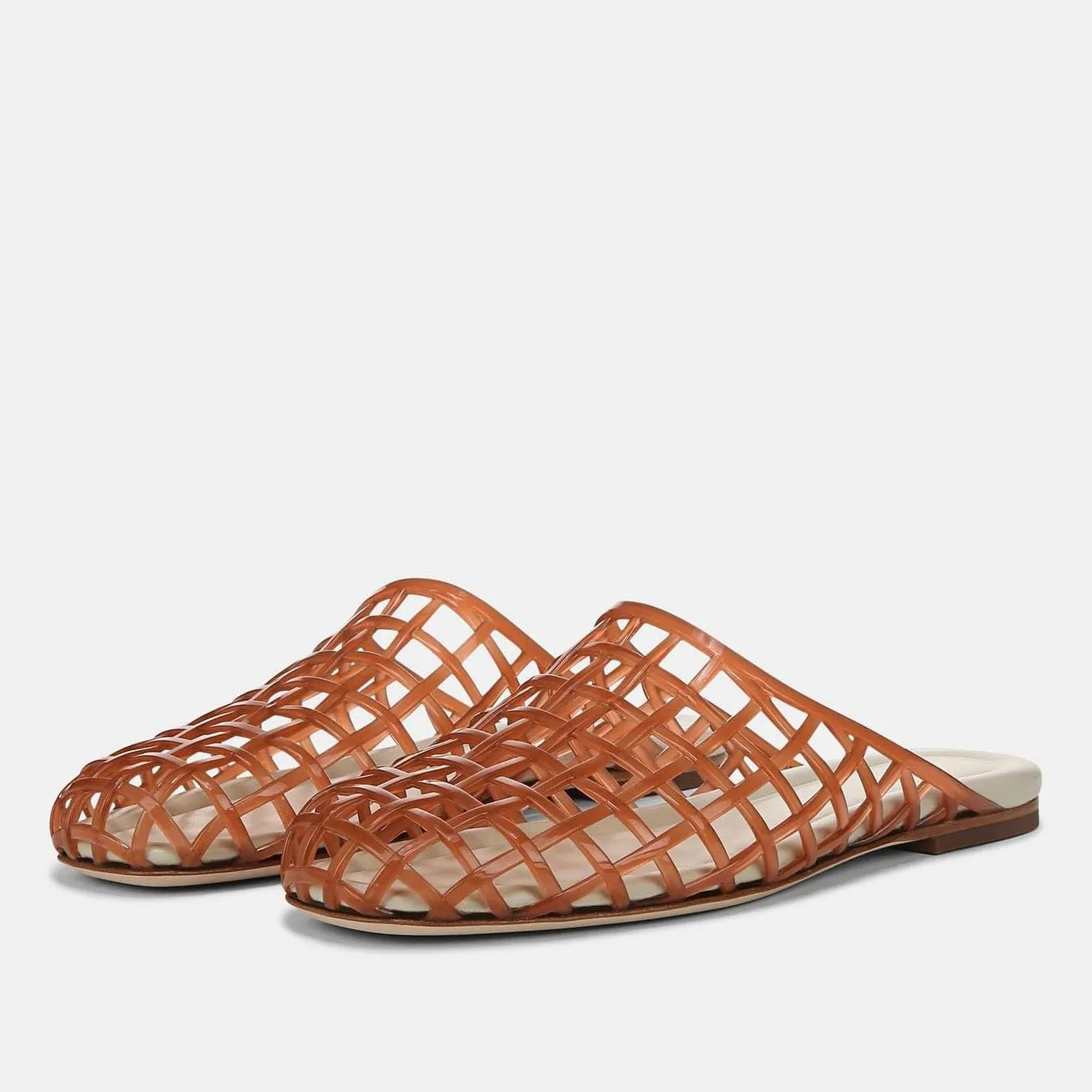 Clear Jelly Flats for Women Closed Toe Mesh Hollow Jellies Mule Sandals Slip On Jelly Slides Casual Comforatable Summer Beach Slipper Sandals