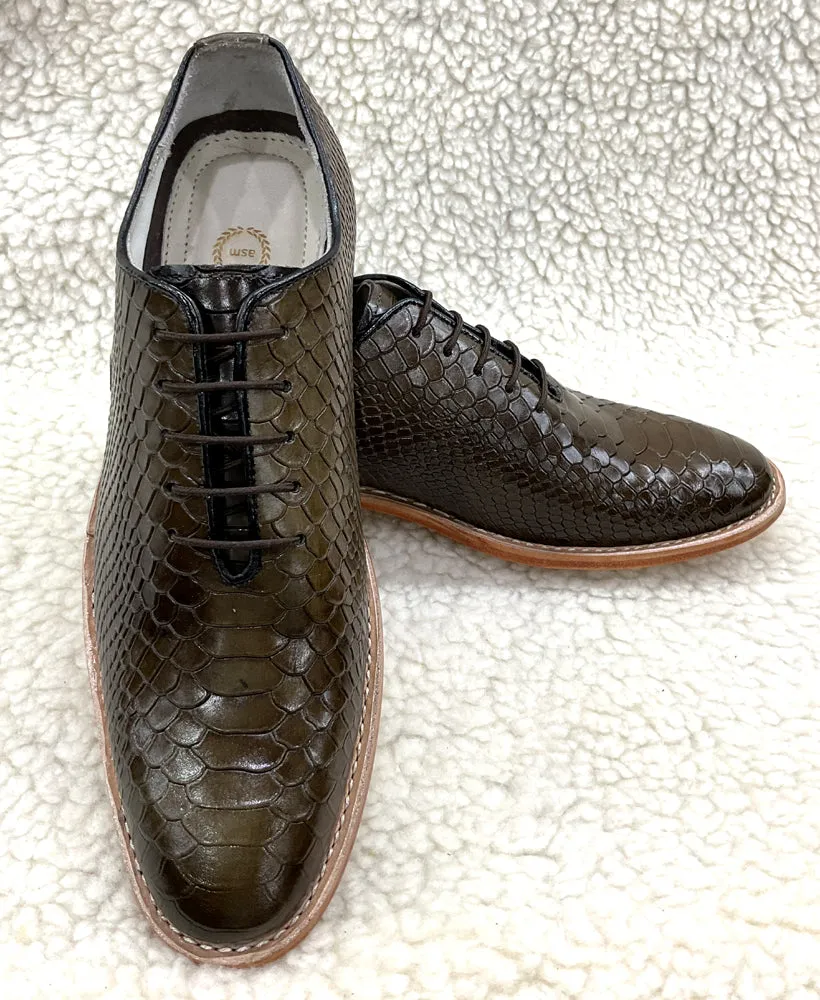 Cobra Embossed Green leather