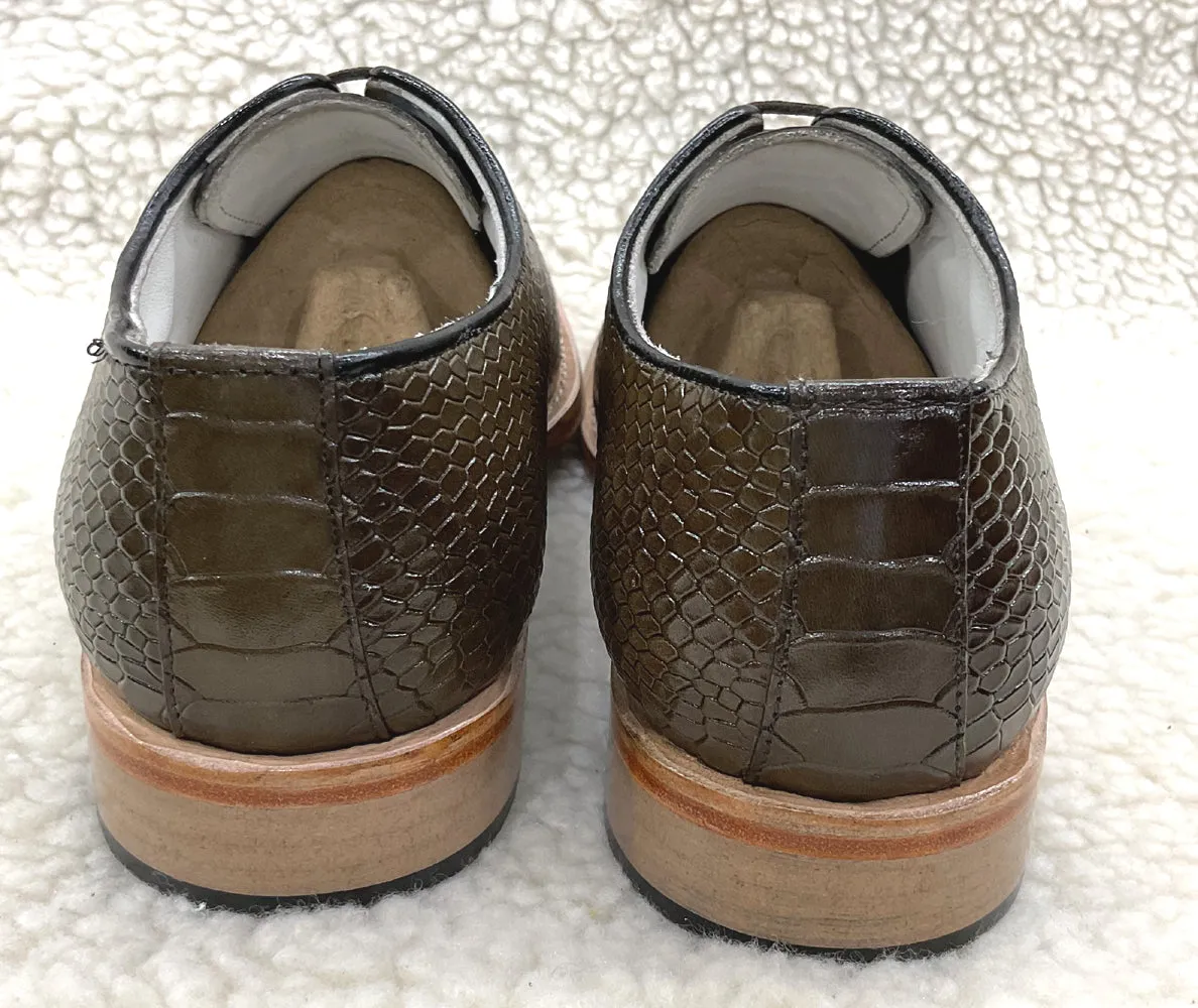 Cobra Embossed Green leather