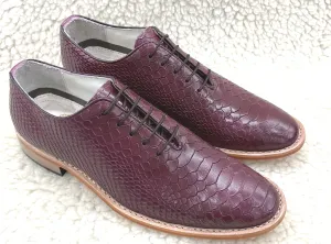 Cobra Embossed Wine leather