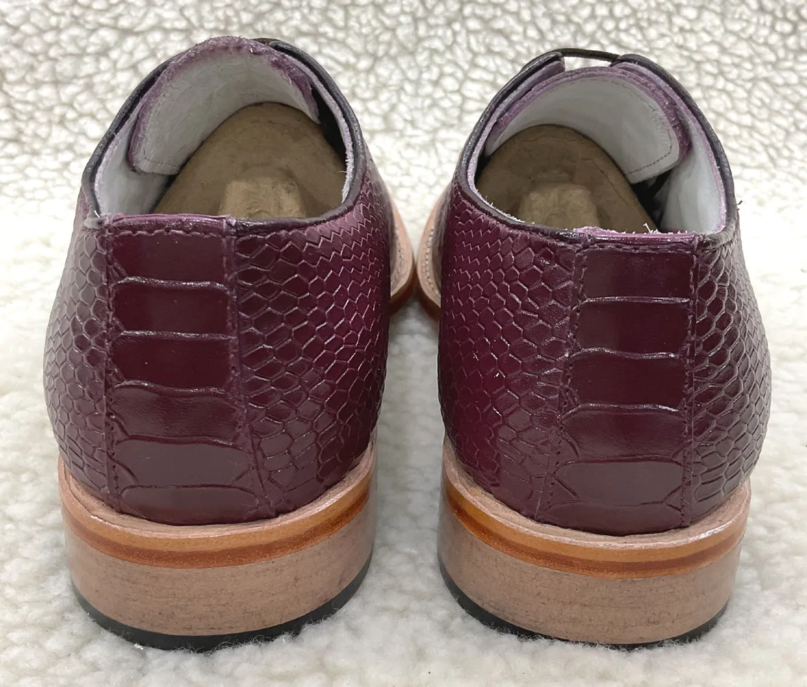 Cobra Embossed Wine leather