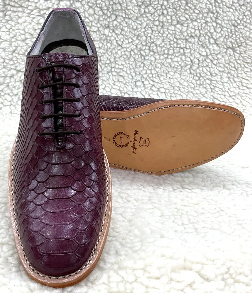 Cobra Embossed Wine leather