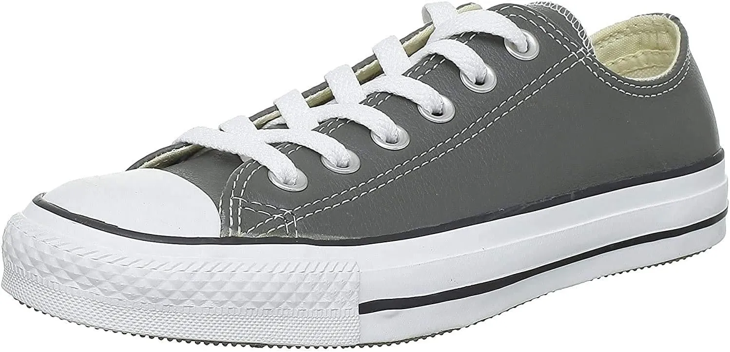 Converse Unisex Chuck Taylor Leather Charcoal Sneaker - 7.5 Men - 9.5 Women
