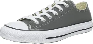 Converse Unisex Chuck Taylor Leather Charcoal Sneaker - 7.5 Men - 9.5 Women