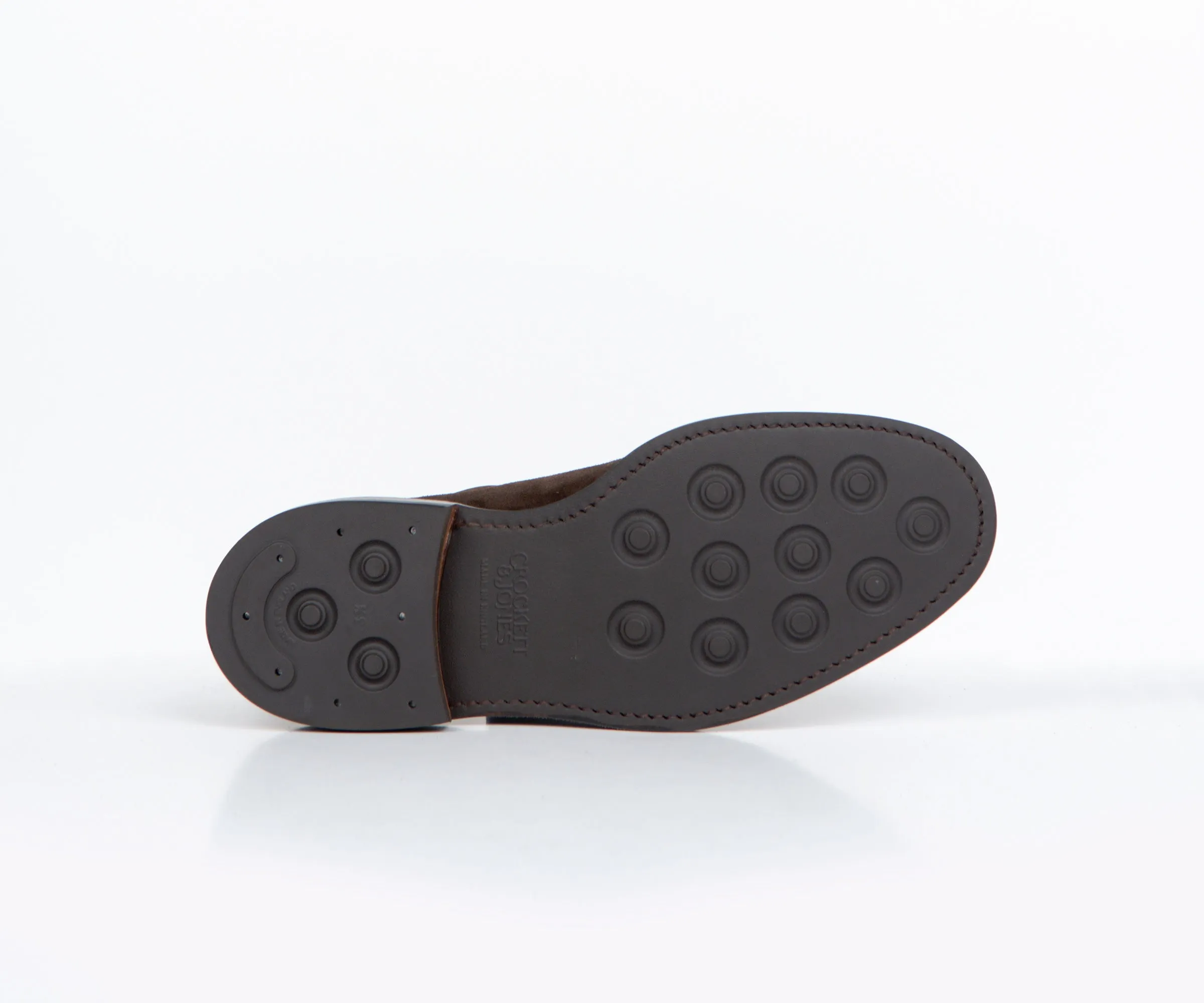Crockett & Jones Lanark 3 Suede Shoe Dark Brown
