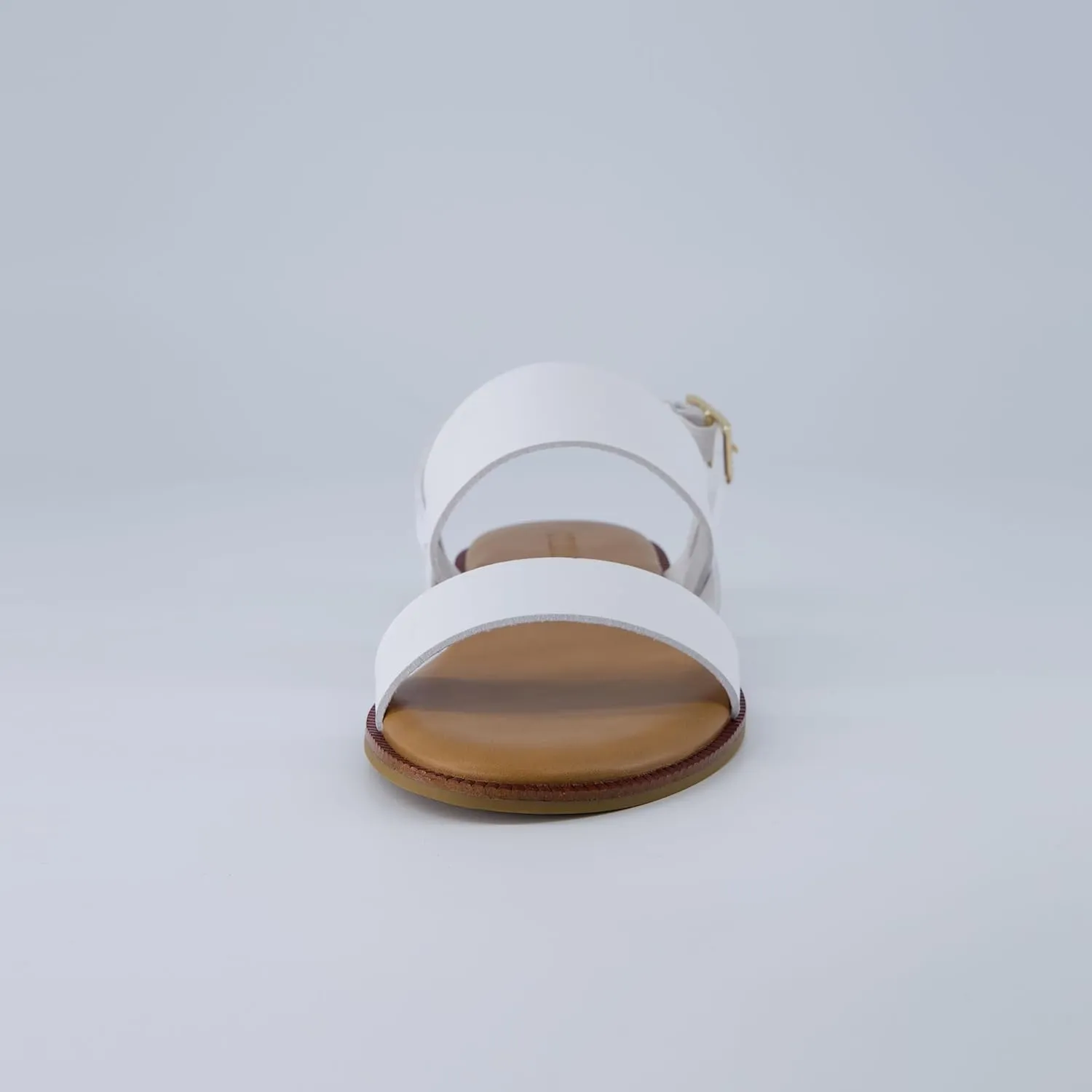 CUSHIONAIRE Lima Women’s Two-Strap Sandal – Faux Leather Flat with Adjustable Ankle Strap & Cushioned Footbed