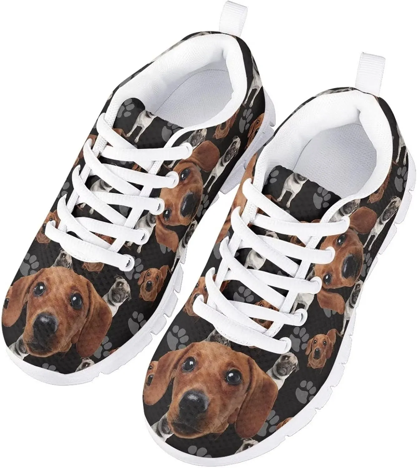 Cute Running Tennis Shoes for Girls Nonslip Lace Up Mesh Athletic Shoes Kids School Casual Soft Walking Sneakers