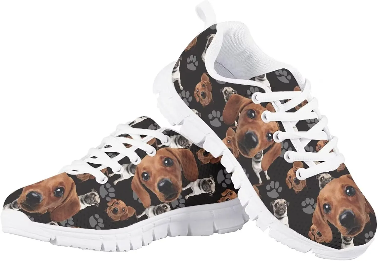 Cute Running Tennis Shoes for Girls Nonslip Lace Up Mesh Athletic Shoes Kids School Casual Soft Walking Sneakers