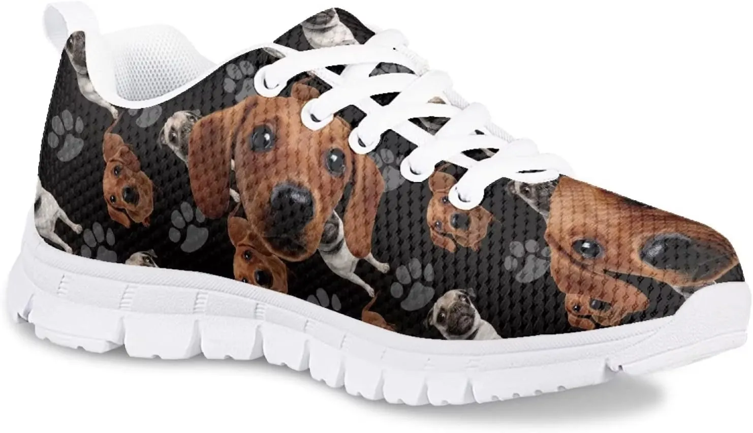 Cute Running Tennis Shoes for Girls Nonslip Lace Up Mesh Athletic Shoes Kids School Casual Soft Walking Sneakers