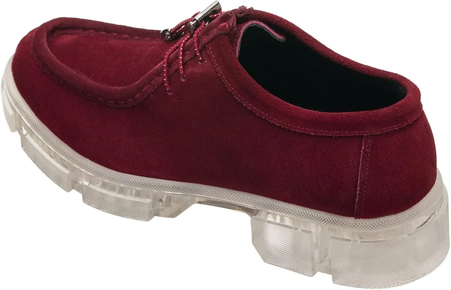 DALGALA Women's Burgundy Suede Big Size Handmade Oxford Derby Platform Women's Oxfords Comfortable Dressy Slip On, Lace Up Casual Work Business Dress Office Shoes