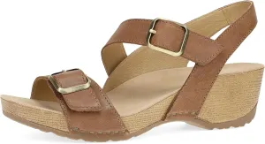 Dansko Trinity Wedge Sandal for Women – Contoured Footbed for All-Day Comfort and Support – Hook & Loop Strap with Buckle Detail – Lightweight Rubber Outsole