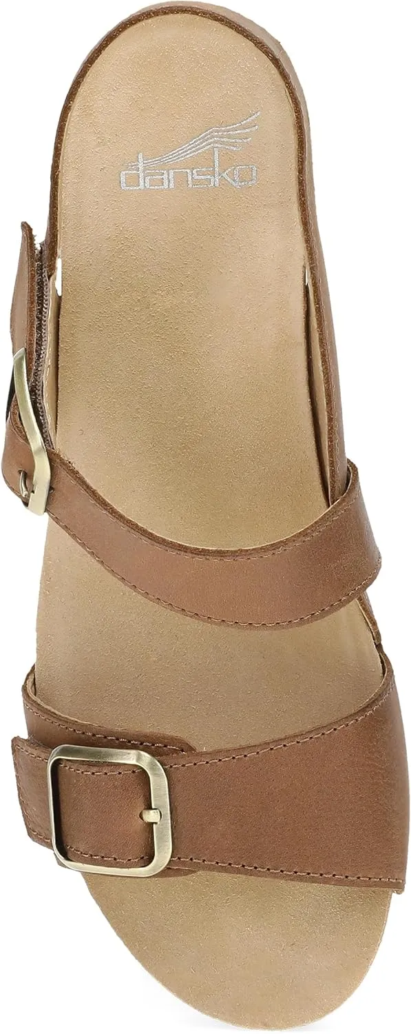 Dansko Trinity Wedge Sandal for Women – Contoured Footbed for All-Day Comfort and Support – Hook & Loop Strap with Buckle Detail – Lightweight Rubber Outsole