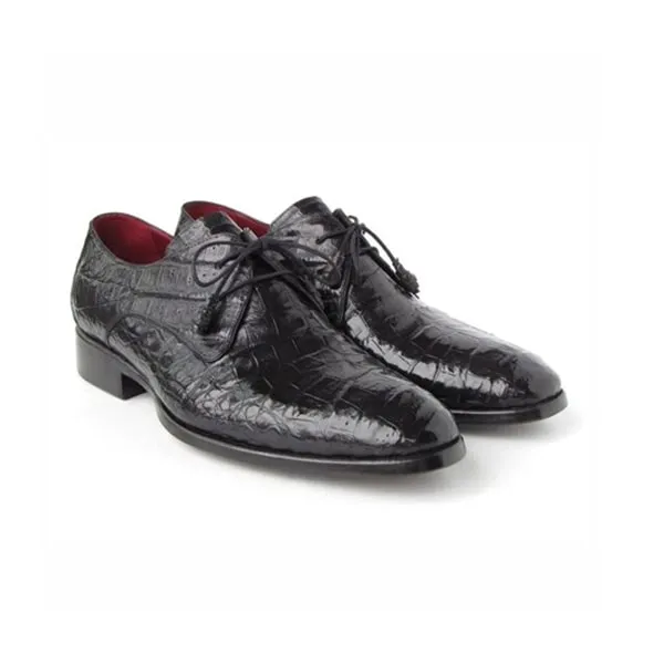 Derby Blucher Genuine Hand Polish Black Lace up Shoes