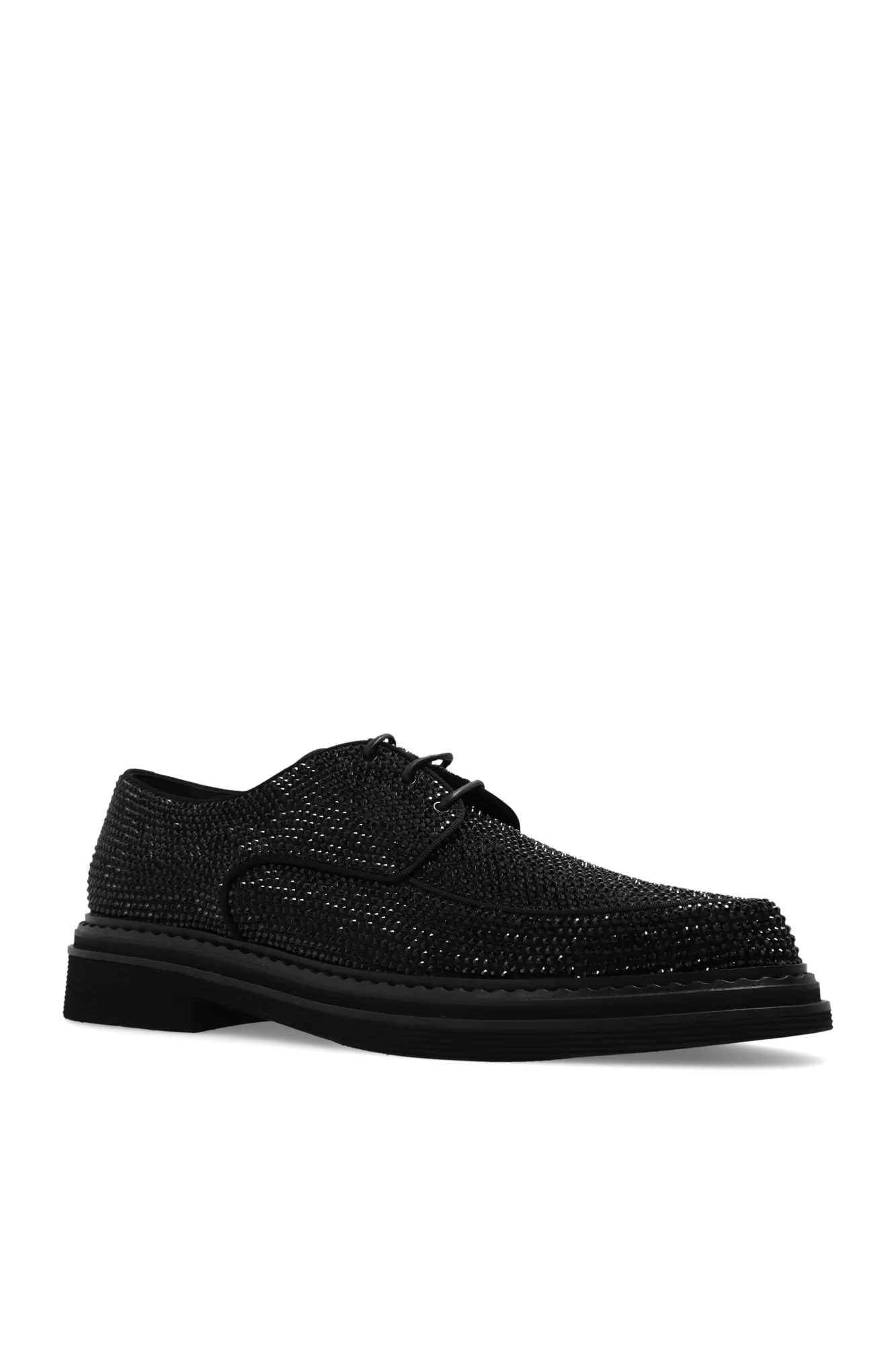 Dolce & Gabbana Derby Shoes With Sparkling Appliqués