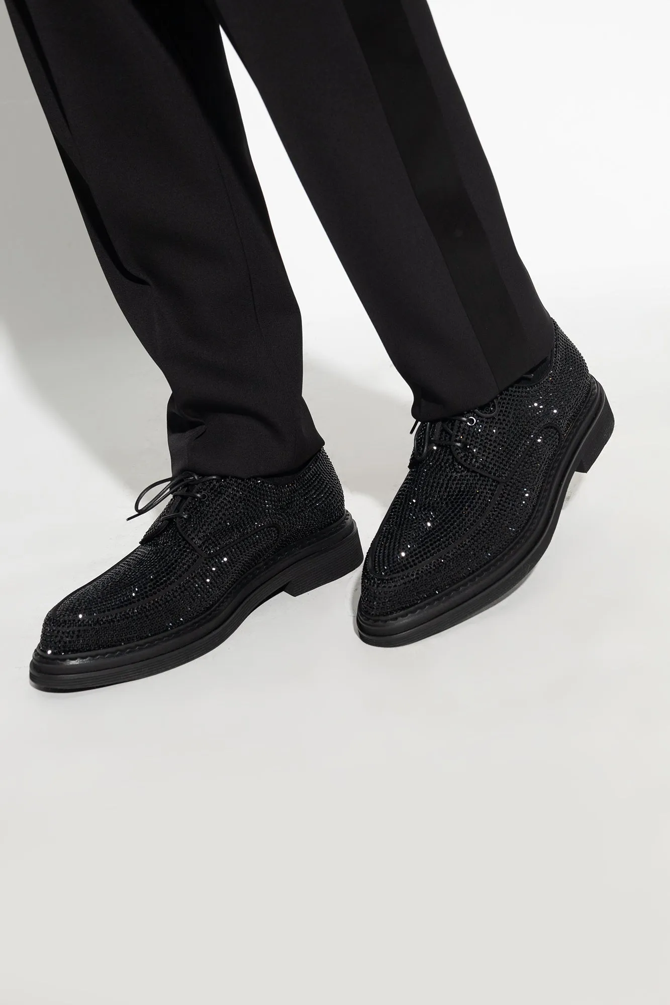 Dolce & Gabbana Derby Shoes With Sparkling Appliqués